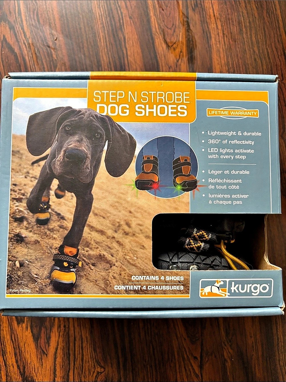 Kurgo Step N Strobe Dog Shoes Black & Orange